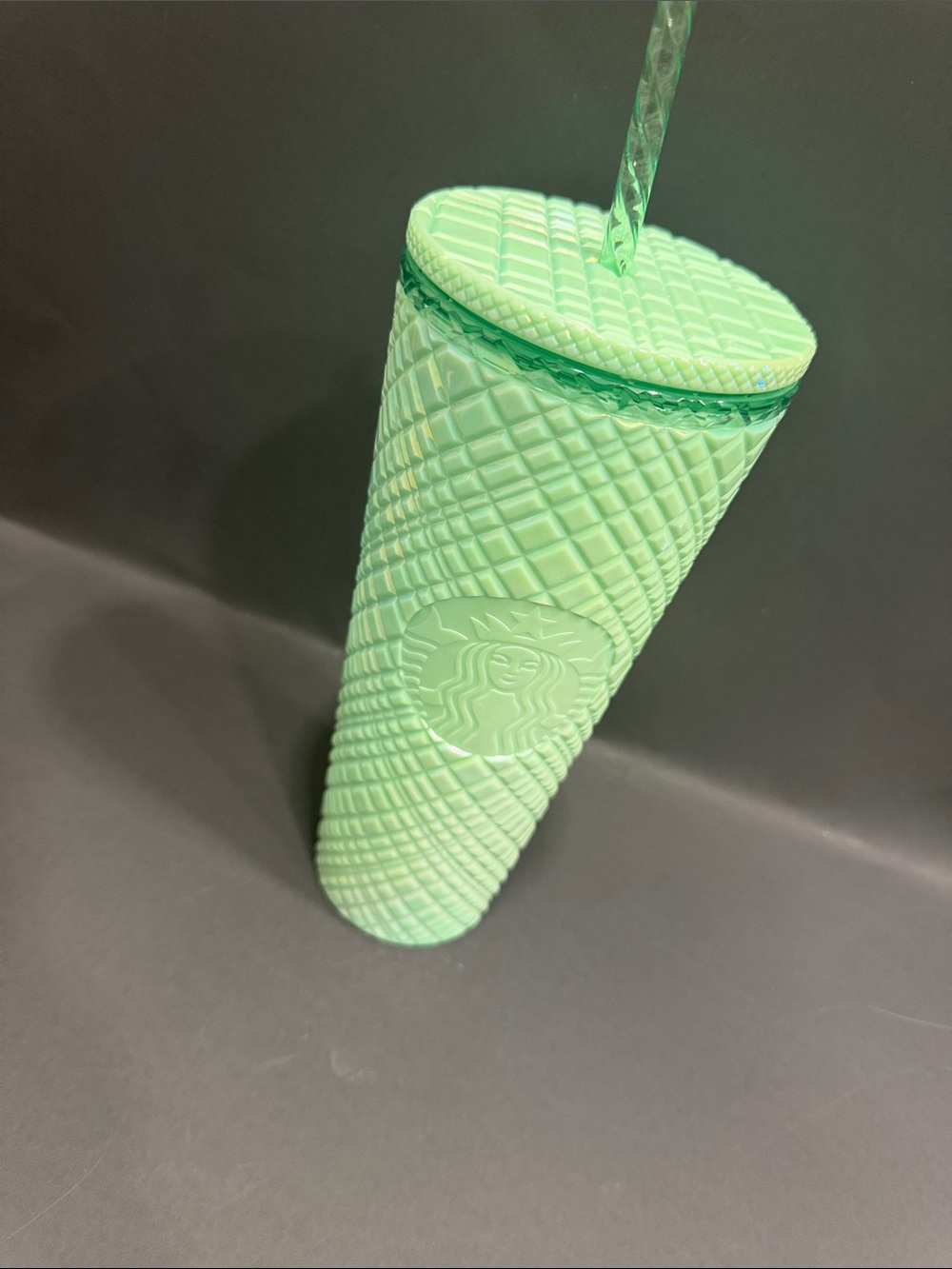 Starbucks Mint Green Quilted Tumbler with Clear Straw